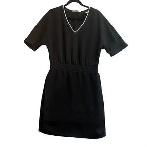 Scotch & Soda Madison Scotch v neck short sleeve knit skirt black dress Sz XS